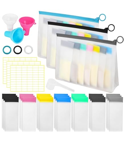 Baderke 2 Pcs Protein Powder Container With Funnels Stand, 4 Stackable Leakproof Protein Powder Dispenser, Portable Keychain Powder Container For Workout, Fitness, Travel(Gray, White