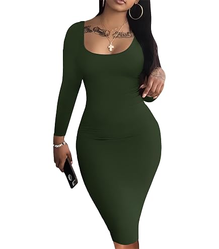 Nimsruc Summer Bodycon Dresses for Women Short Sleeve Midi Dress Apricot S