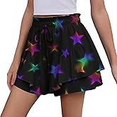 domirica Womens Casual Skirts Fashion High Waisted Flowy Skorts for Women Plus Size Skirts Tennis Skorts Summer Beach Wear