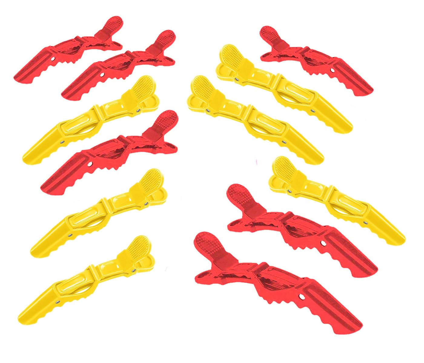 12 Hair Clips, Professional Crocodile Clips Durable Plastic Hair Clips with Non-Slip Grip and Large Wide Teeth, Alligator Clips Strong Hair Anti-Slip
