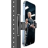 FEUNLEM Portable Magnetic Phone Holder for Gym, 360° Adjustable [N52 Strong Magnets] Mount with Stand Base for All Smartphone 4.7-6.7" (Black)