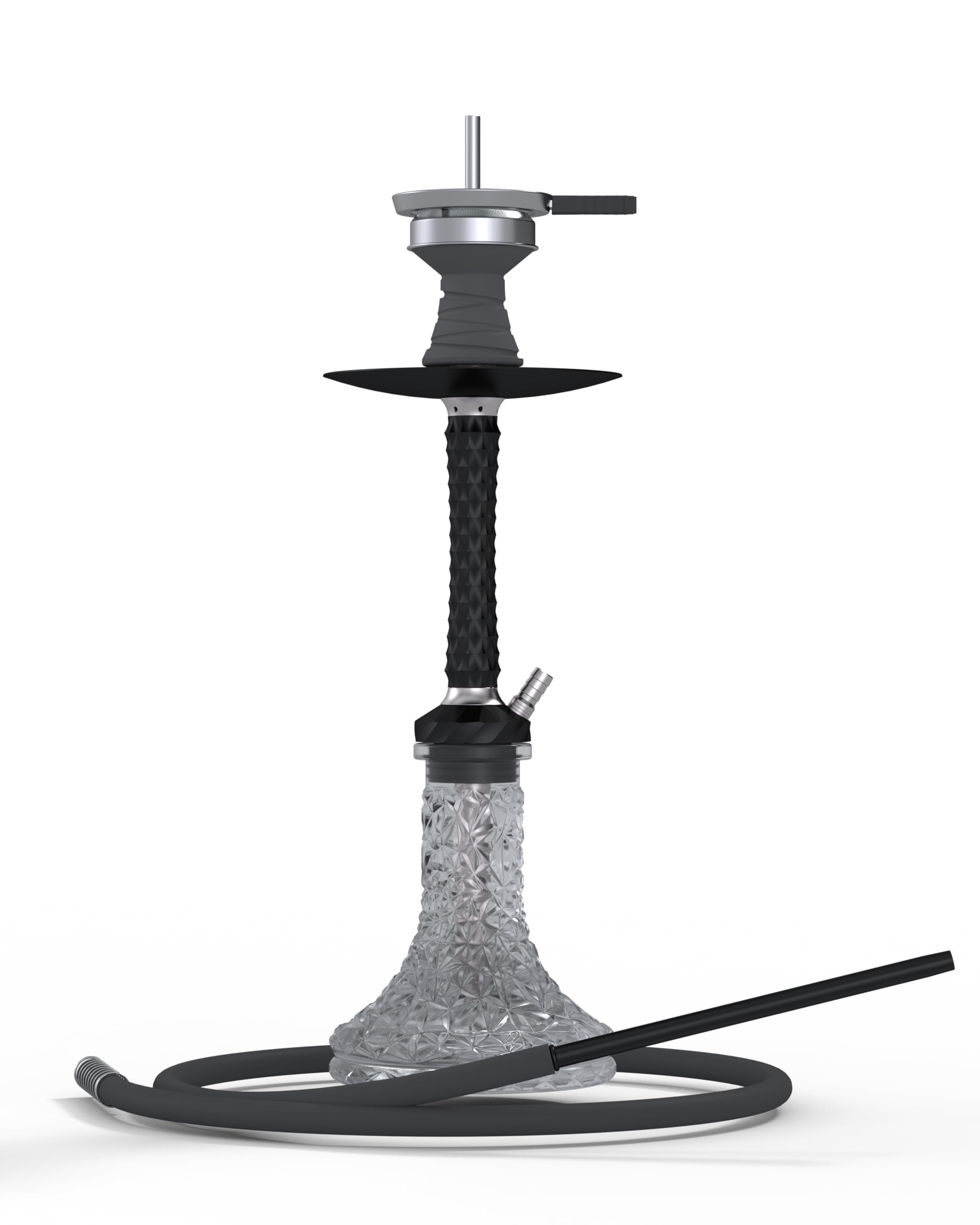 Photo 1 of AGFYLIFE Hookah Set with Everything - 22" Aluminum Glass Hookah Set Premium Shisha Hookah Complete Set with 1 Hose, Glass Vase, Coal Holder, Black