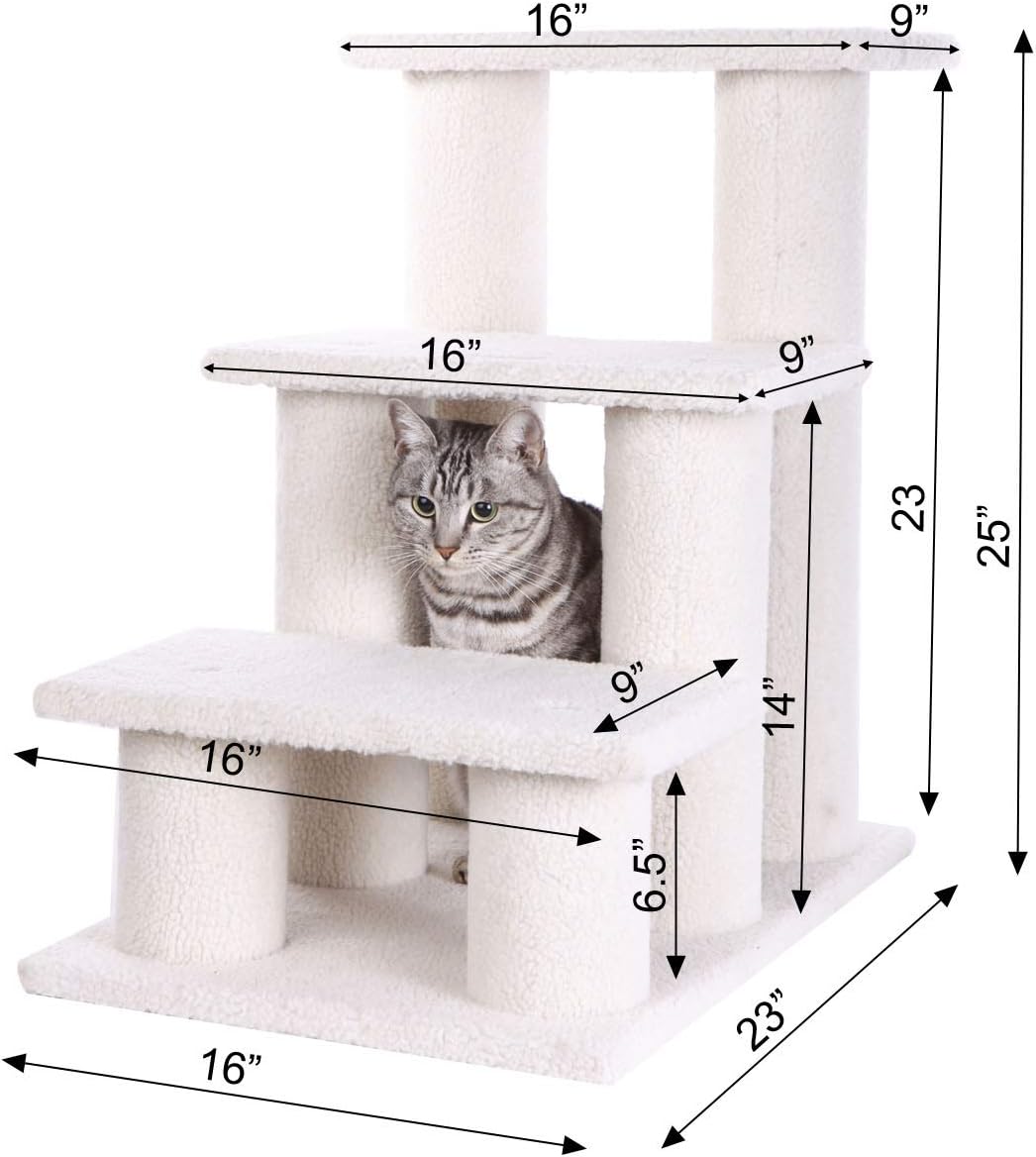 Armarkat Pet Steps, 3-steps, B3001, Ivory : Pet Stairs : Pet Supplies