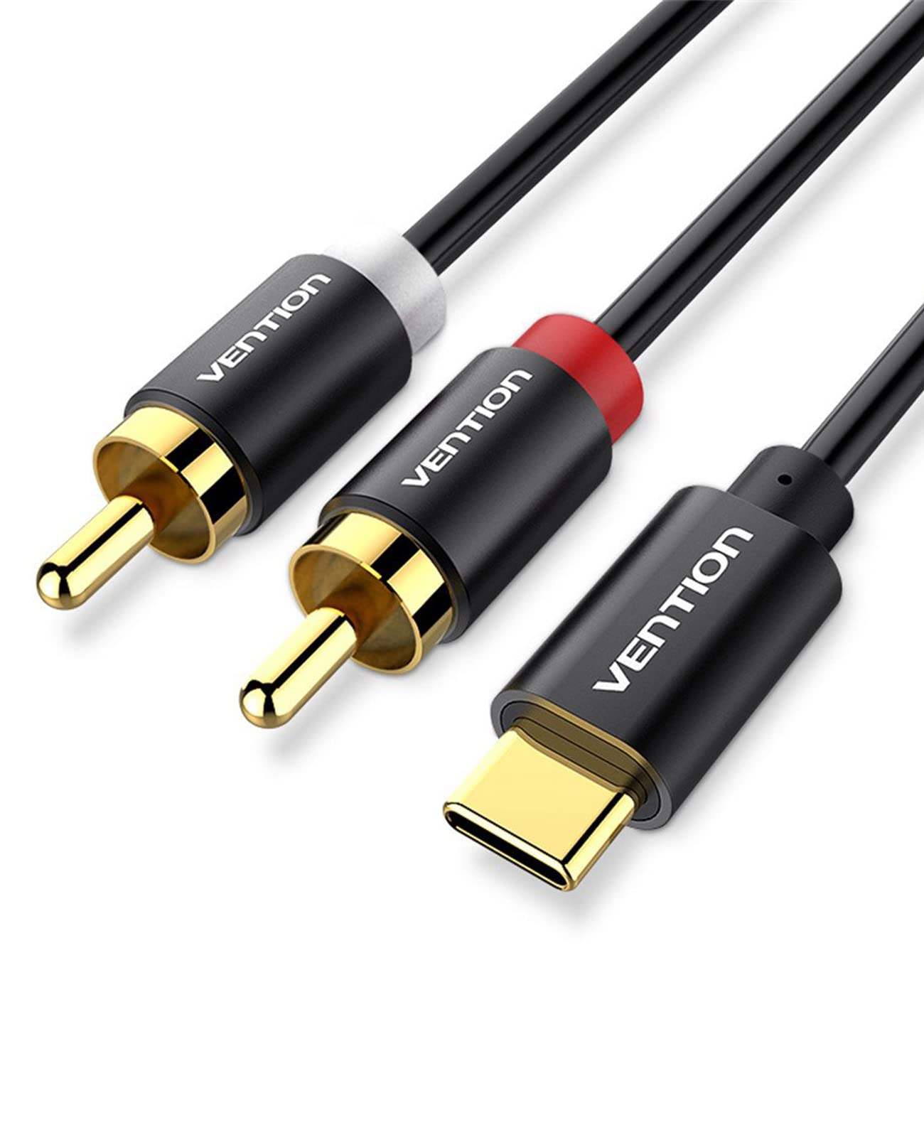 VENTION Type-C to RCA Cable - 1.5m/5ft USB-C Audio Line, RCA Splitter, Adapter for Speaker, Phone, Tablet, Samsung 23, Home Theater, Amplifier, DVD, Car Stereo