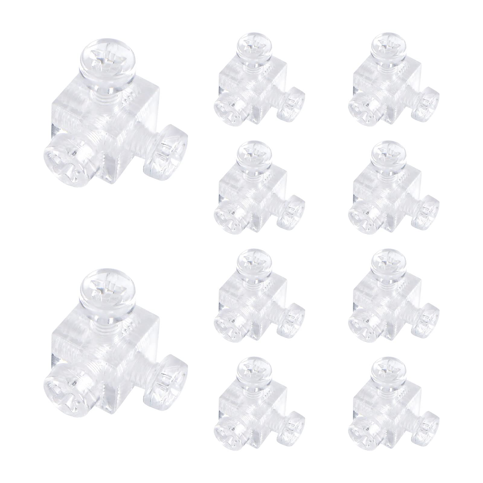 MOROBOR Acrylic Corner Bracket, 10pcs Clear 6-Hole Cube Joint Brace Brackets with Mounting Screws for Reinforcement Connecting Furniture(10MM) — image 1