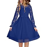 blibean Girls Flower Dresses Fall Lace Tulle Party Dress Size 6-15 Years