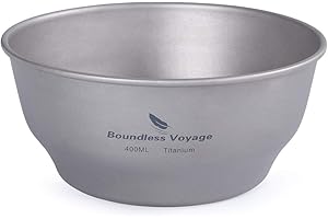 Boundless Voyage Ultralight Titanium Dish with Carry Bag Outdoor Camping Bowl Pan Plate Tableware Cookware