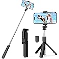 Aourxiv Selfie Stick Tripod, Retractable Selfie Stick Tripod with Wireless Remote Control, for Photograph, Live Streaming, Video Recording, Compatible with Android, iPhone and More