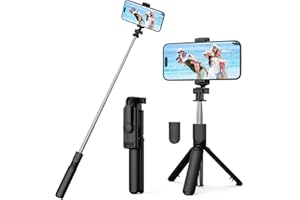 Aourxiv Selfie Stick Tripod, Retractable Selfie Stick Tripod with Wireless Remote Control, for Photograph, Live Streaming, Video Recording, Compatible with Android, iPhone and More