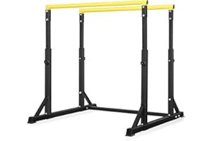 Bongkim Dip Bar, Heavy Duty Dip Station with 7 Height Levels, 800lbs Adjustable Parallel Bars for Tricep Dips Pull-Ups L-Sits Calisthenics Exercises Strength Training for Home Gym Outdoor