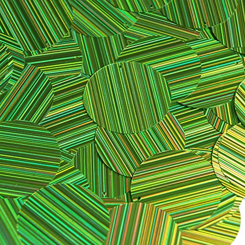 Sequin 30mm Round Lime Green City Lights Reflective Couture loose Paillettes. Made in USA.