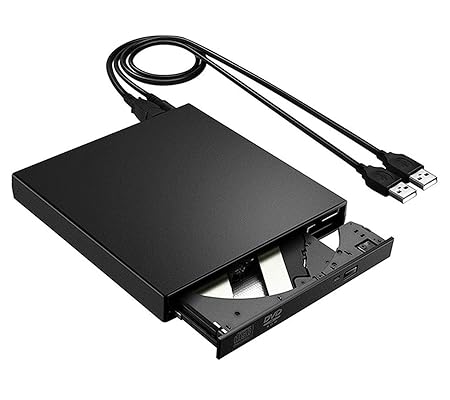 Storite Ultra Slim Portable External DVD Writer Drive with RW USB 2.0 for Laptop, Desktop and PC (Black)