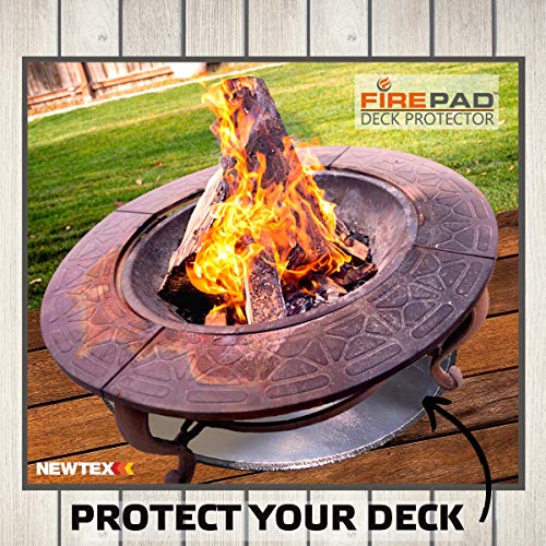 Newtex FirePad Deck Protector 30'', Fire Pit High Temp Mat, Bonfires