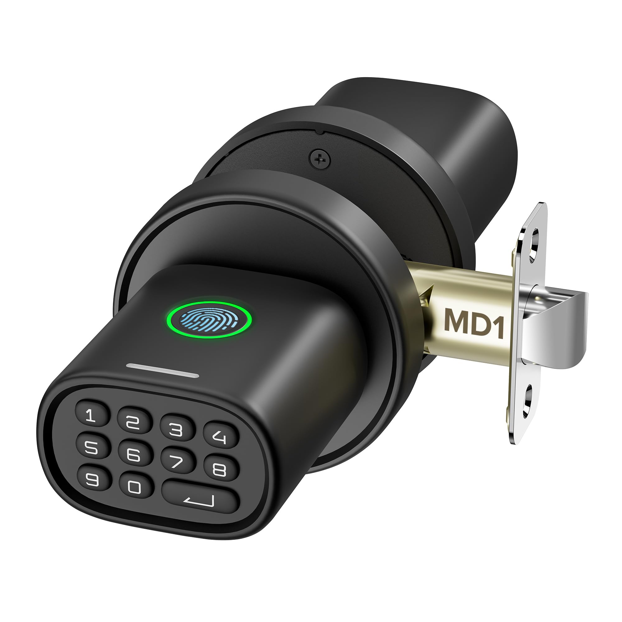 Photo 1 of ***FOR PARTS ONLY/ MISSING Assembly pieces*** ThorBolt Fingerprint Door Knob, Keyless Door Knob with Keypad Biometric Electronic Thumbprint, Auto-Lock for Interior Doors for Bedroom, Home, Office, Garage, 4xAA Alkaline (NOT Included), MD1 Black