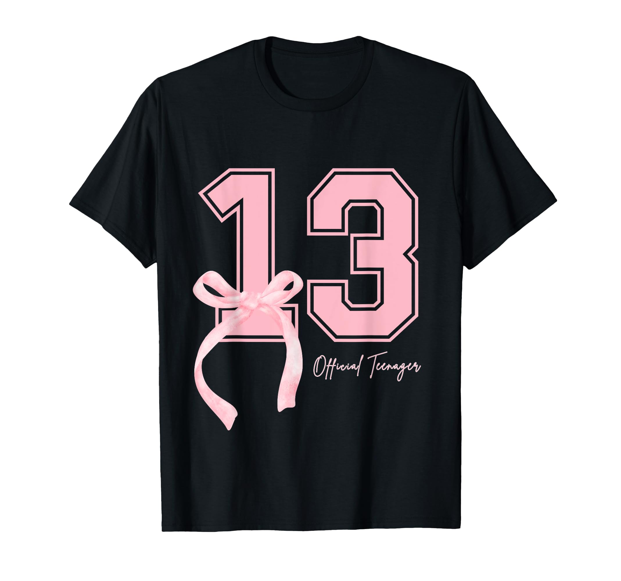 Photo 1 of 13 Year Old Pink Coquette Bow Official Teenager 13th Bday T-Shirt