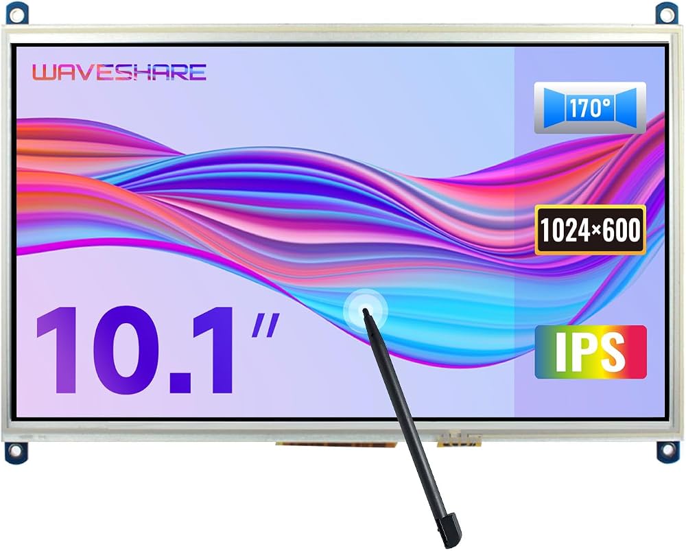 Waveshare 10.1 inch Control Panel 1024x600 Resistive Touch IPS for Raspberry Pi