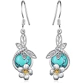 Dragonfly Earrings S925 Sterling Silver Turquoise Dragonfly Dangle Earrings Western Jewelry Gifts for Women
