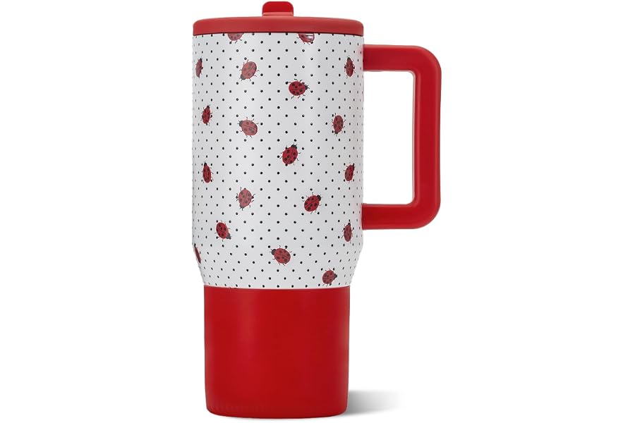 HydroJug Traveler 20oz Kids Insulated Tumbler with Handle, Ladybug