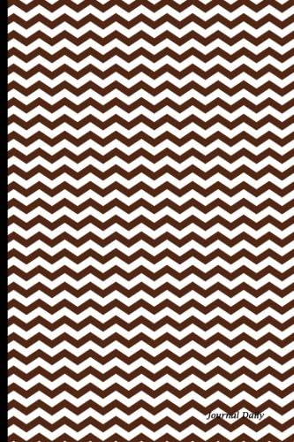Journal Daily: chevron rug white and brown design, Lined Blank Book Journal, 6 x 9, 150 Pages
