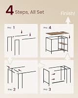 VASAGLE Computer Desk 100x50x76 cm Industrial Rustic Brown Ink Black LWD046B01 view 7