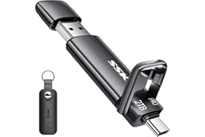 SSK 2TB SSD USB C Stick up to 1000MB/s,Fast External SSD Dual Drive Type-C + USB A 3.2 Gen 2 Solid State Thumb Drive,USB Memory Stick for iPhone 15/PS4/Android Phone/Tablet/Windows/Mac