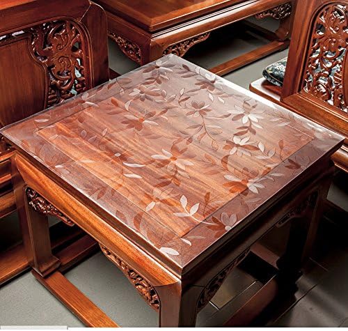 HRCGFHGFHXH Tablecloth PVC,Transparent Table Cloth [Waterproof],Square,Square Tablecloth Plastic tablecloths Bedside Table,Mat Cushion Table mat Crystal Plate-F 60x60cm(24x24inch)