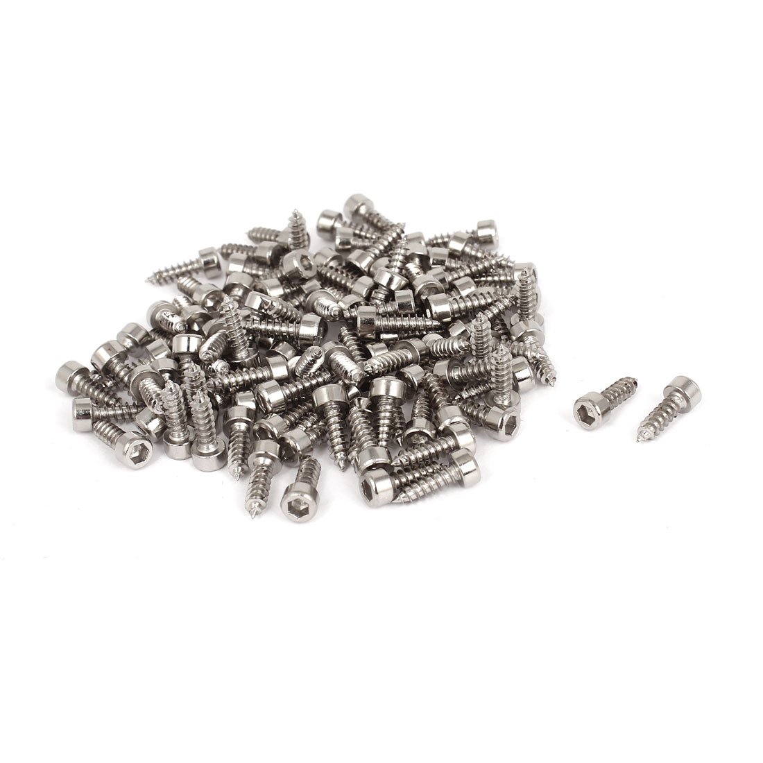 Sourcingmap 100 Pcs M3x10mm Stainless Steel Hex Socket Cap Head Self Tapping Screws