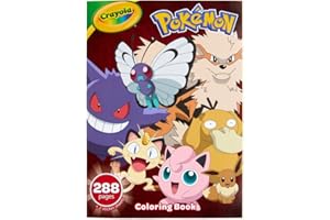 Crayola Giant Pokemon Coloring Book (288 Pages), 2 Sticker Sheets, Coloring Book for Kids & Adults, Travel Activity, Pokemon Gift for Kids, 3+