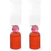 ban.do Bar Glass Set of 2, 6.6oz Cute Cocktail Glasses for Adults, Unique Cocktail Wine & Champagne Glasses, Aesthetic Glassware for Bar Cart, Tipsy Turvy