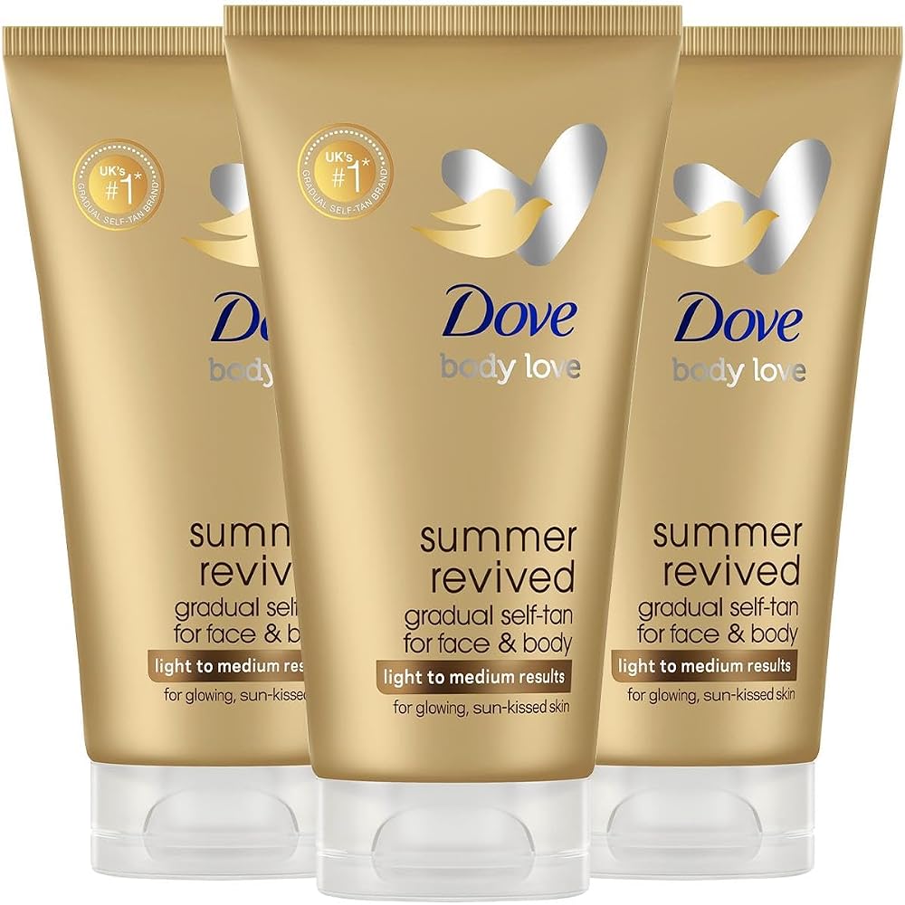 3x Dove Derma Spa Summer Revived Fair to Medium Face Cream 75ml Gradual Tan