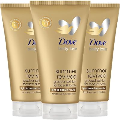 3x Dove Derma Spa Summer Revived Fair to Medium Face Cream 75ml Gradual Tan