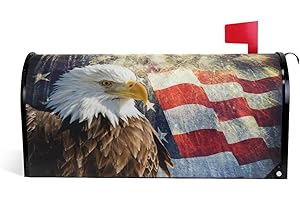 WOOR Eagle and American Flag Patriotic Magnetic Mailbox Cover MailWraps Garden Yard Home Decor for Outside Standard Size-18"x 20.8"