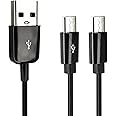 CERRXIAN USB Type C Splitter Charging Cable,1ft 2 in 1 Multi Charging Cable, USB A to 2 x USB Type C Y Splitter Data Snyc Cord(0.3m-2USB C, Black)