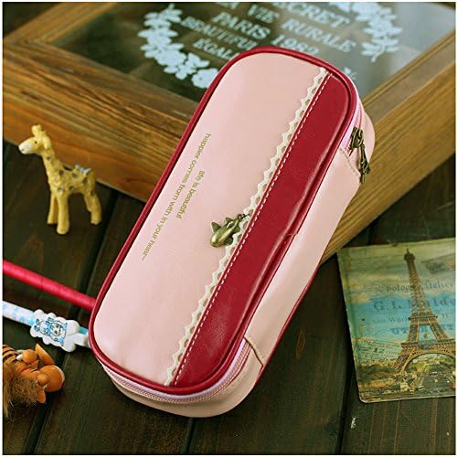 Bestgoo Cute Student Pen Pencil Case Holder Office Storage Organizer Makeup Bag for Teen Girls/Kids/Child with Large Capacity