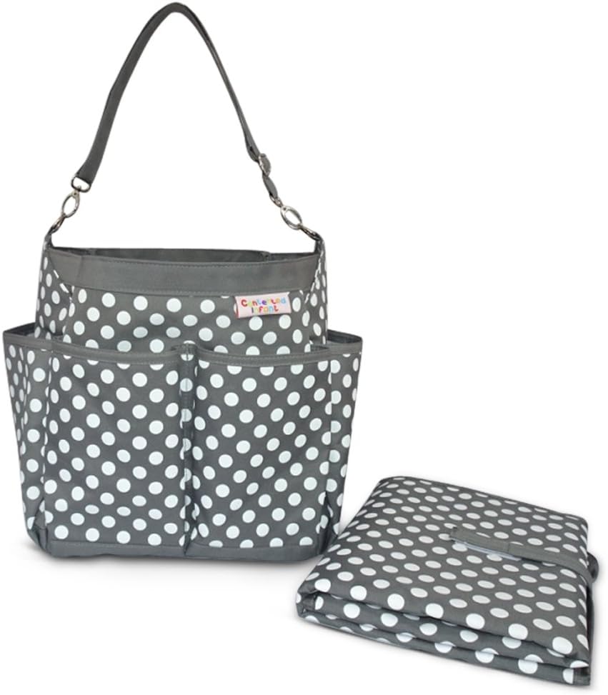 Contented Infant Diaper Caddy Bag with Detachable & Adjustable Strap; Stroller Organizer, Flexible Use at Home or Out, with Large Padded Waterproof Changing Mat Pad