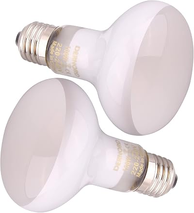 DERNORD 100W Reptile Heat Lamp E27 Build Pack 2 Daylight Bulbs Vivarium