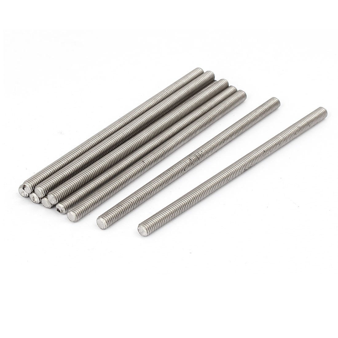 Sourcingmap M5 x 100mm 0.8mm Pitch 304 Stainless Steel Fully Threaded Rod Bar Studs 10 Pcs