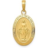 Diamond2Deal 14k Gold Miraculous Medal Pendant