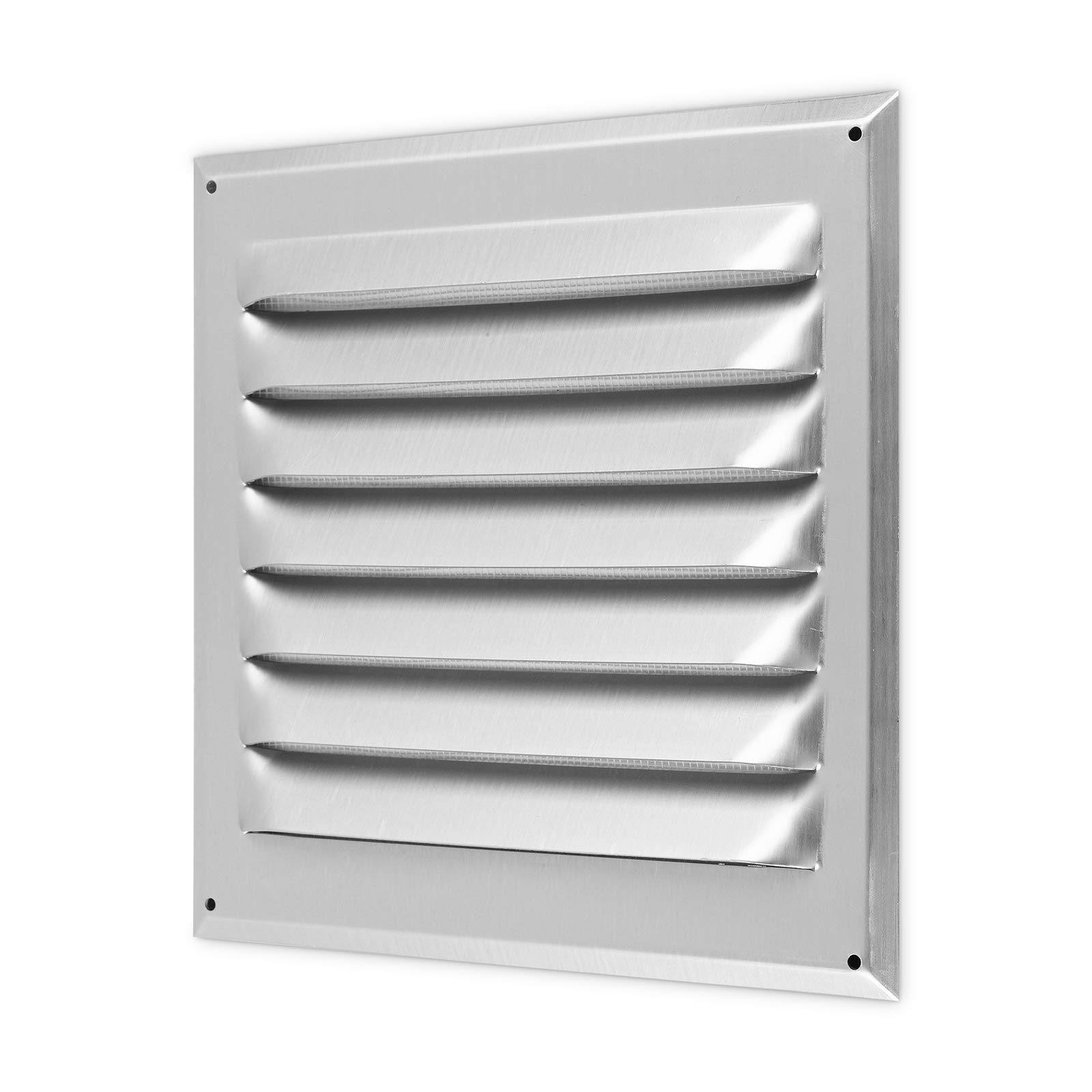 calimaero® WGQ Extractor Vent Cover 200x200mm Air Vent Covers for Walls Inside or External Fixed Louvred with Integrated Insect Mesh, Robust, Weatherproof, Anodized Aluminum