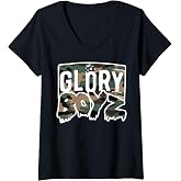 Womens Glory Boyz Camo V-Neck T-Shirt