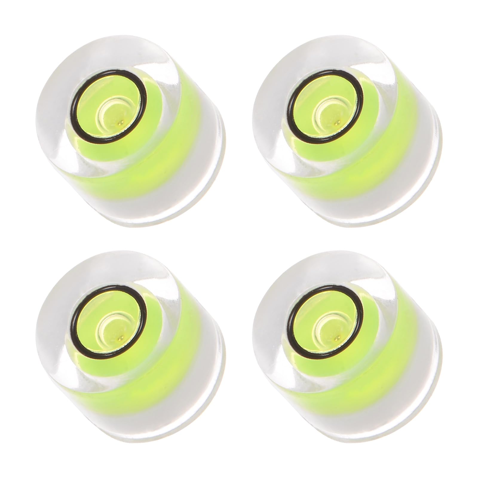 Kozelo 4pcs Small Circular Bubble Spirit Levels - [8mm Diameter 5.5mm Thickness] Mini Round RV Level Leveling Tools for Travel Trailer Turntable Camera, Lime