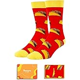HAPPYPOP Funny Socks for Men - Donut Burger Gifts, Pickle Taco Socks for Teen Boys