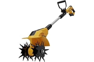 Brushless Tiller Cultivator Compatible with Dewalt 20V Max Battery(Tool Only), 8.9In Tilling Width and 7.1In Depth Cordless E