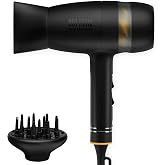 Hot Tools Pro Artist Black Gold Quietair Power Dryer, 1875 Watts | Quiet, Powerful Drying, 6 Heat/Speed Settings, Anti-Frizz for Smooth Finish, Concentrator, Diffuser, 9 Ft Cord