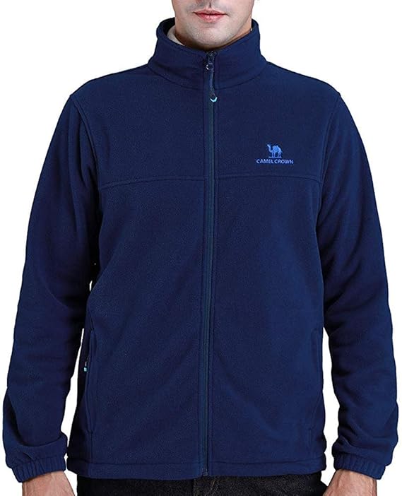 CAMEL CROWN Mens Fleece Jackets, Full Zip Fleece Sweatshirts for Man Fleece Sweatshirt Extra 