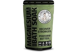 Coach Soak: Recovery Bath Soak – Rejuvenating Post Workout Natural Magnesium Flakes - 21 Minerals, Essential Oils & Dead Sea Bath Salts - Absorbs Faster Than Epsom Salts, 3lbs (Eucalyptus Tea Tree)
