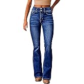 yoeasy Womens High Waisted Jeans Flare Bell Bottom Retro Stretch Boyfriend Bootcut Casual Denim Pants