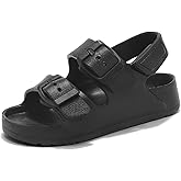 Nedaan Toddler Girls Boys Sandals Adjustable Buckle EVA Slipper Sandals With Hook Loop Back Strap
