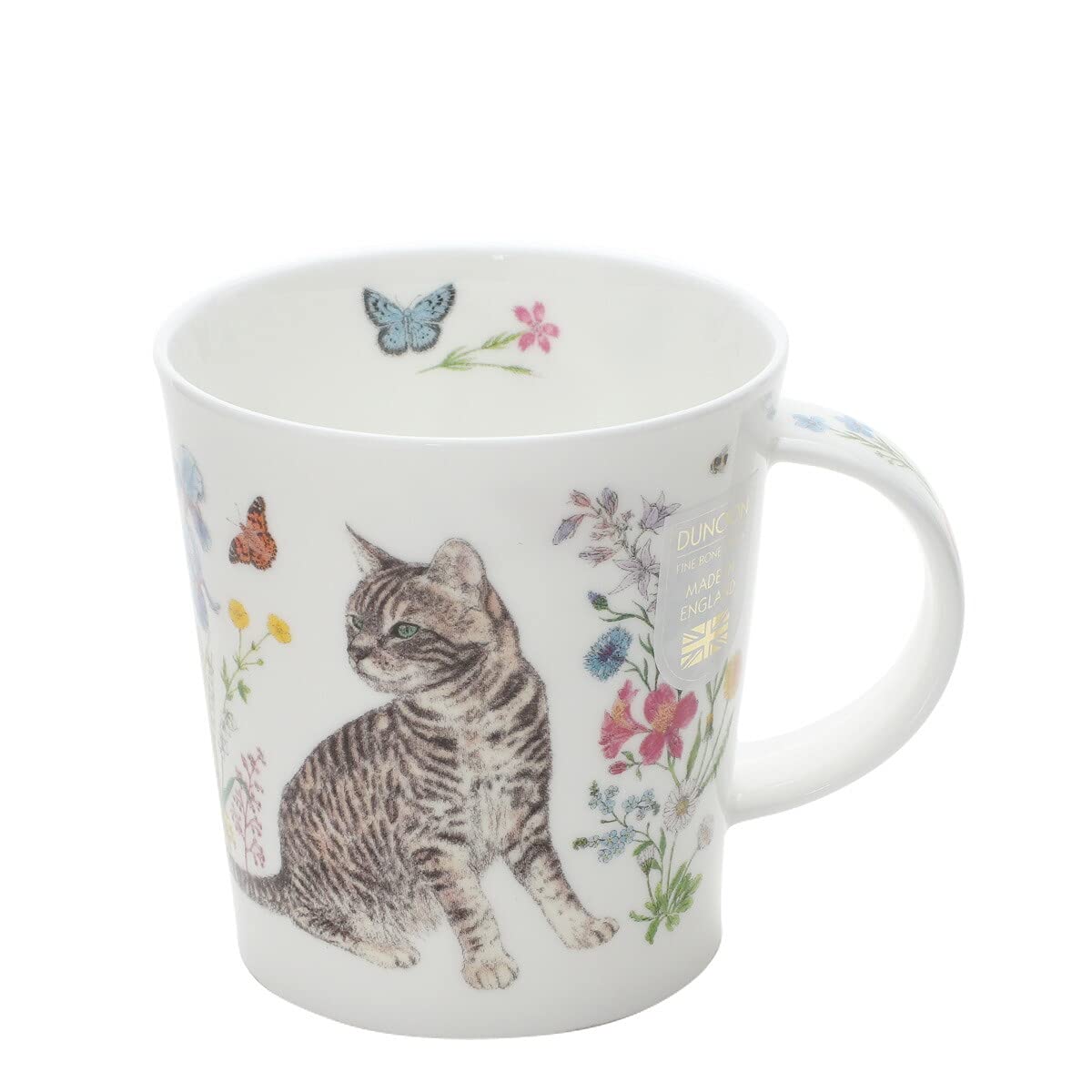 LO-FLOC-TA Tabby Floral Cats Bone China Mug - Lomond Shape 0.32l