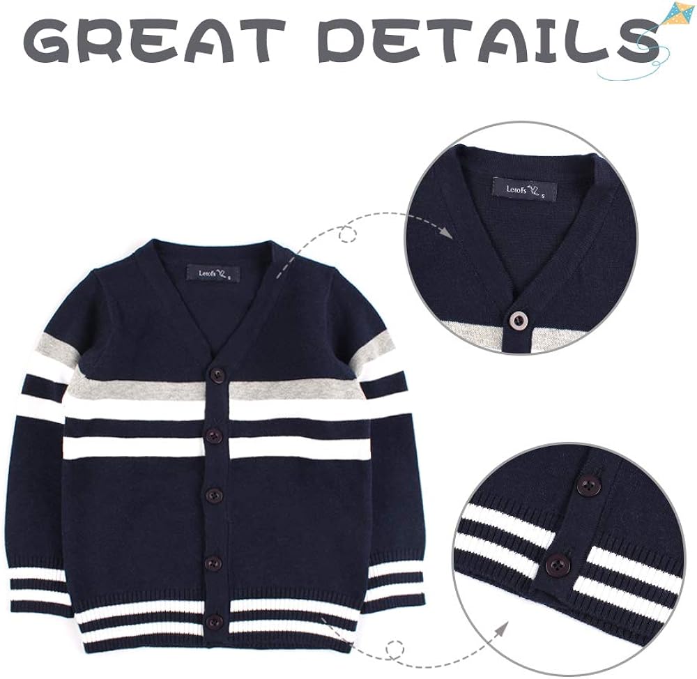 BAVST Baby Button-up Cardigan V-Neck Knit Sweater Boys Toddler Casual Outerwear: Clothing